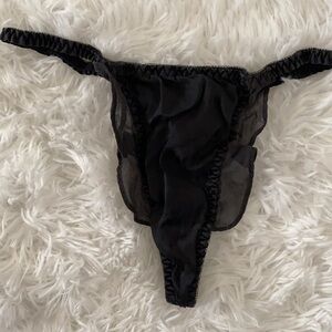 Victoria’s Secret vintage 100% silk black flutter front thong